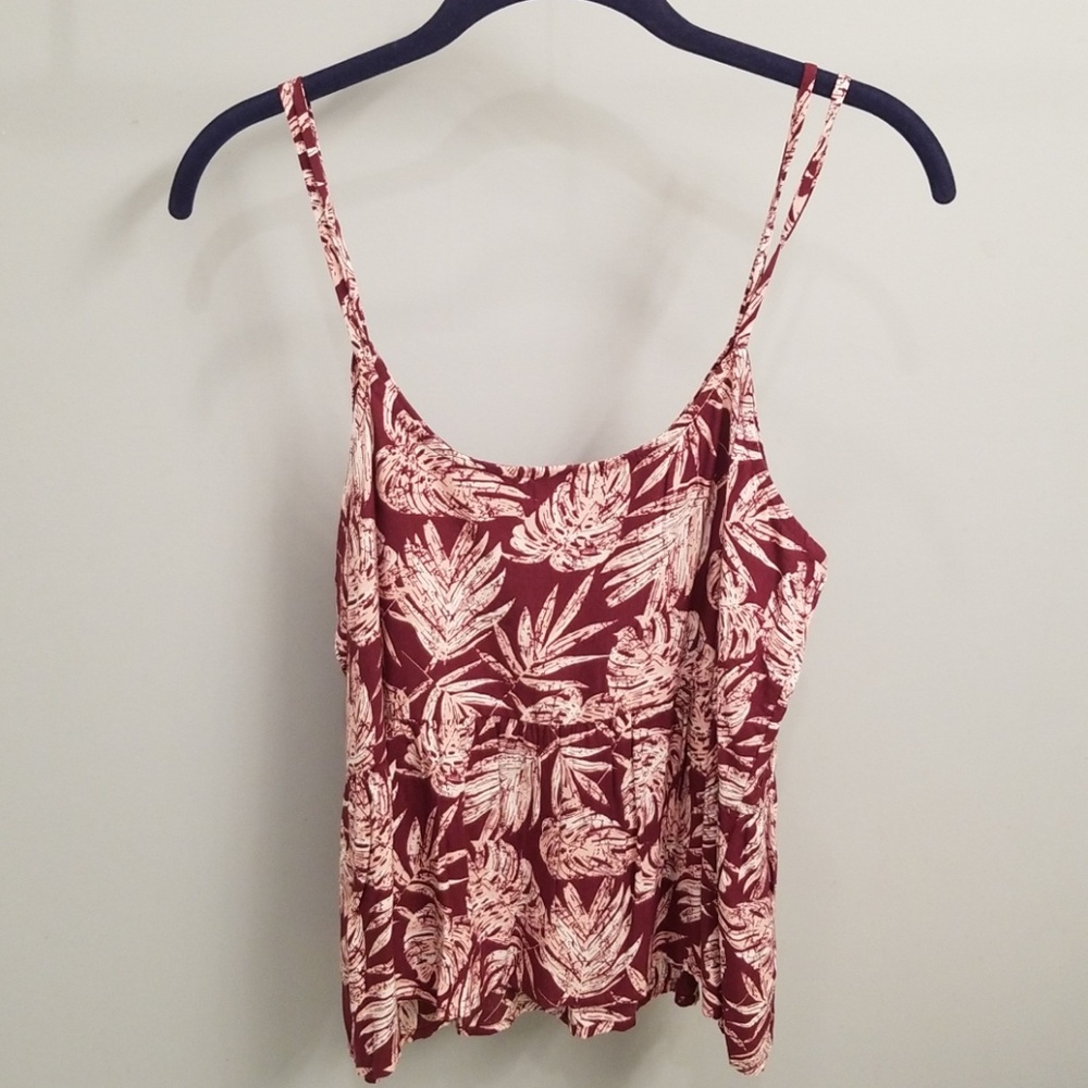 Abound Flouncy Wine, Pink & White Tank in Large - Picture 6 of 7